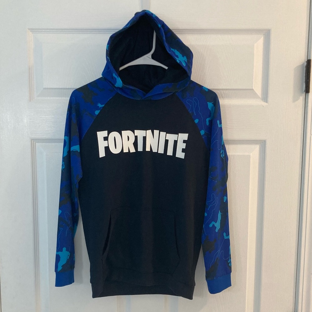 Fortnite Hoodie, kids’ large, blue, black, white